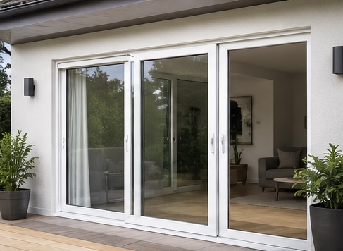 Ventana corredera de aluminio blanco