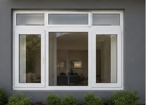 Ventana fija de aluminio blanco