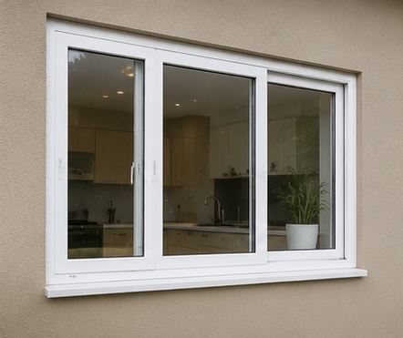 Ventana corredera de aluminio blanco